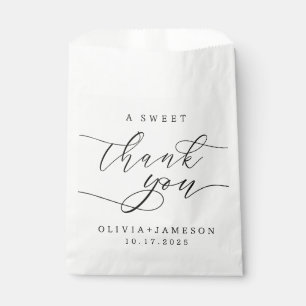Elegant A Sweet Thank You Wedding Script Favor Bag
