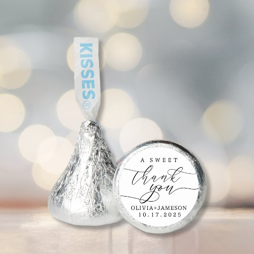 Elegant A Sweet Thank You Wedding Script Hersheys Kisses