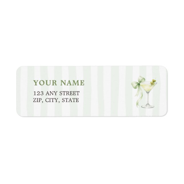 Elegant A Tini One Baby Shower Return Address Label (Front)
