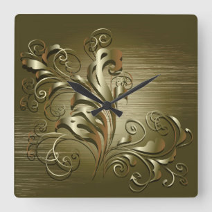 Elegant Abstract 5 Wall Clocks & Numeral Options