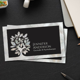Elegant Abstract Abstract Tree - Pearl Textures Business Card
