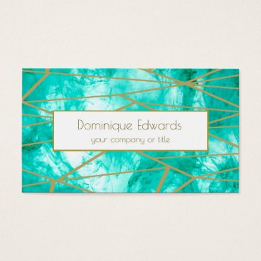 Elegant Abstract Aqua Blue Ink Gold Professional Business Card Elegant Abstract Aqua Blue Ink Gold Professional Business Card