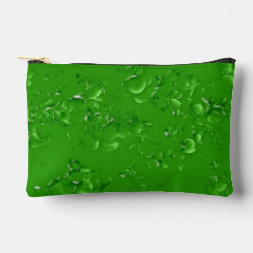 Elegant Abstract Art Dark Spring Grass Green Color Accessory Pouch