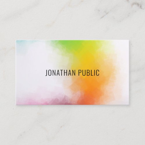 Elegant Abstract Art Modern Colorful Template Business Card