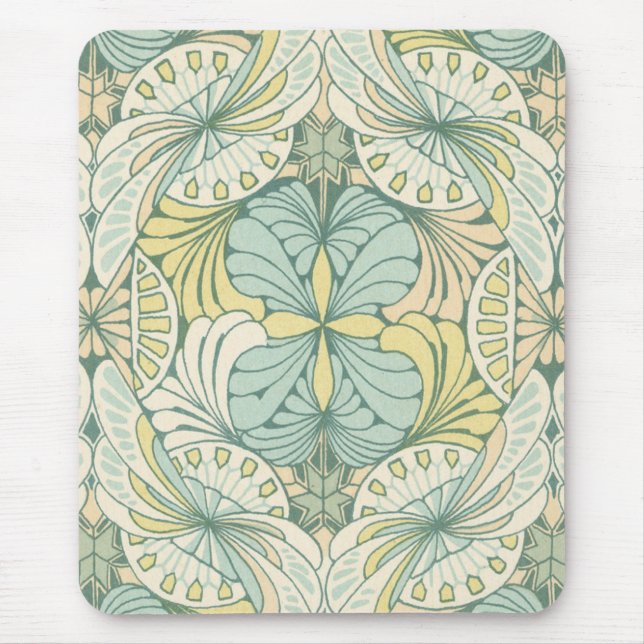 elegant abstract art nouveau swirl design mouse pad (Front)