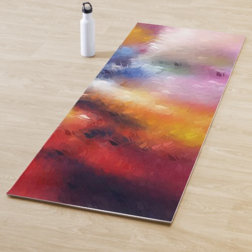 Elegant Abstract Artwork Template Red Orange Yoga Mat