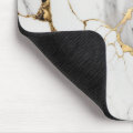Elegant abstract black and white gold marble stone mouse pad | Zazzle