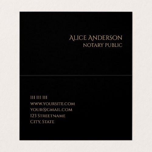 Elegant Abstract Black Professional Two_fold Business Card
