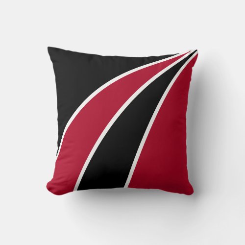 Elegant abstract black white  burgundy red waves throw pillow