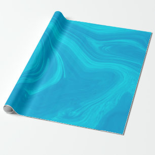 Elegant Abstract Blue Liquid Marble Artwork Wrapping Paper