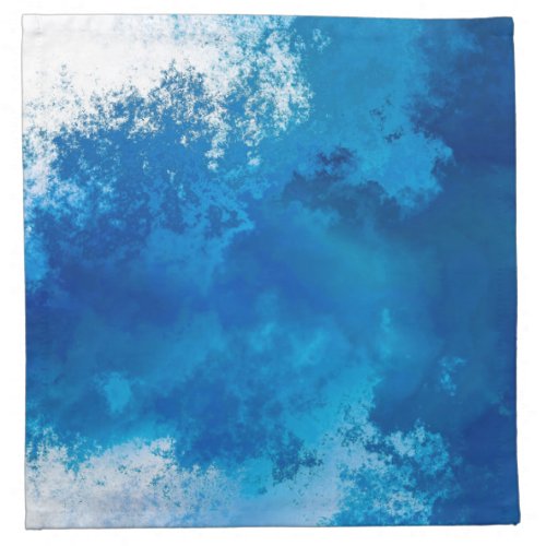 Elegant Abstract Blue Ocean Waves Acrylic Art  Cloth Napkin