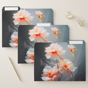 Elegant Abstract Blush Flower Misty Flow File Folder