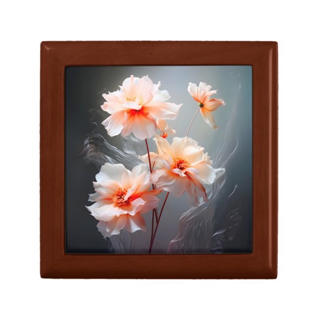 Elegant Abstract Blush Flower Misty Flow Gift Box (Front)