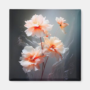 Elegant Abstract Blush Flower Misty Flow Magnet