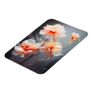 Elegant Abstract Blush Flower Misty Flow Magnet