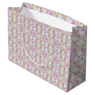 Elegant Abstract Boho Pattern Art, Colorful Pastel Large Gift Bag