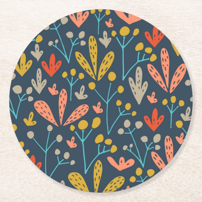 Elegant Abstract Botanical | Coaster (Front)