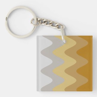 Elegant Abstract Brown Yellow, Gray Wave Art 