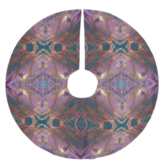 Elegant Abstract Brushed Polyester Tree Skirt (Front)