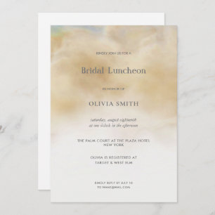 Elegant Abstract Clouds Marble Bridal Luncheon Invitation