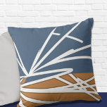 Elegant Abstract Color Block Throw Pillow<br><div class="desc">This elegant modern abstract pillow features an abstract linear design in blue and orange with white accents.</div>