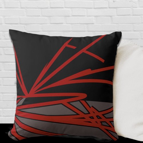 Elegant Abstract Color Block Throw Pillow