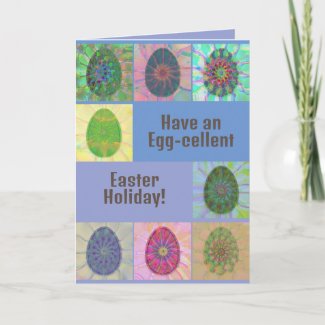 Elegant Abstract Colorful Eggs Collage Easter Card