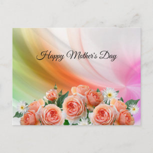 Elegant,Abstract,Colorful Lines,Roses Postcard