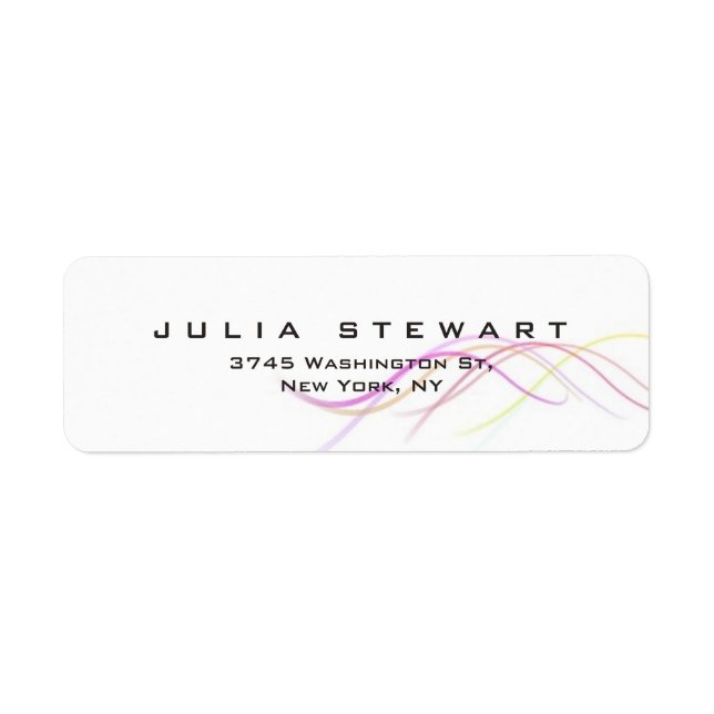 Elegant Abstract Curves Professional Modern Label (Front)