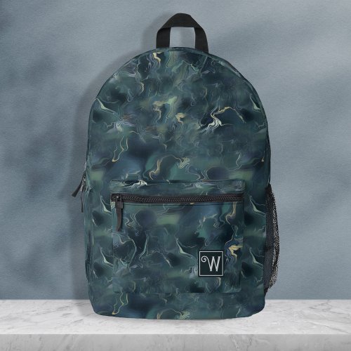 Elegant Abstract Dark Green  Tie Dye Pattern Printed Backpack