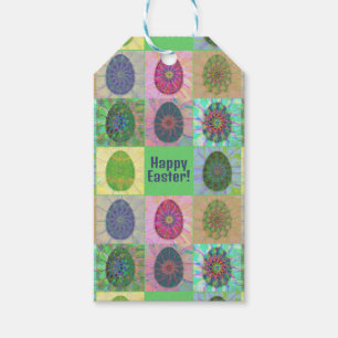 Elegant Abstract Decorative Colorful Eggs Collage Gift Tags