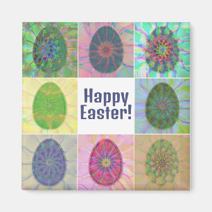 Elegant Abstract Decorative Colorful Eggs Collage Magnet