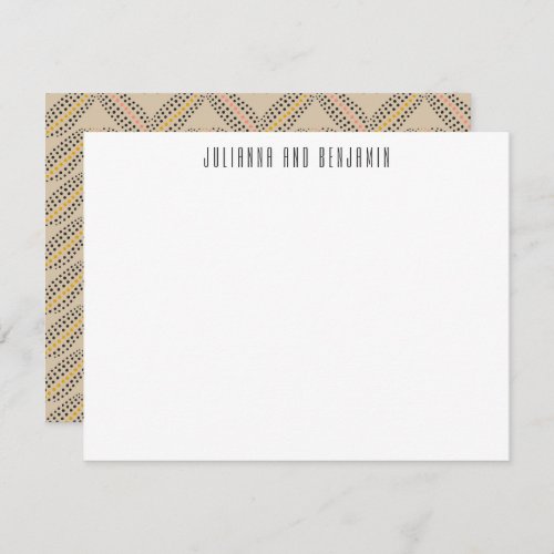 Elegant Abstract Dots Pattern Beige Personalized  Note Card