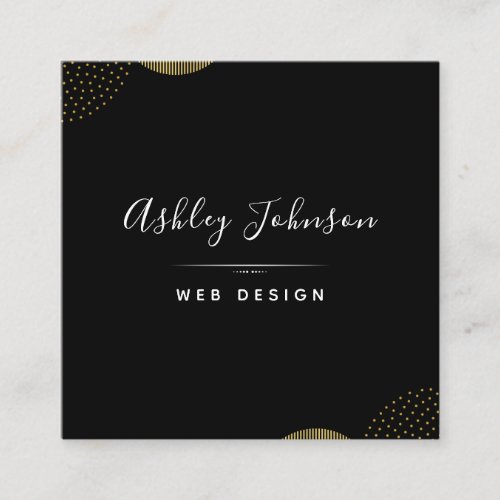 Elegant Abstract Dotted QR Code Web Design Black   Square Business Card