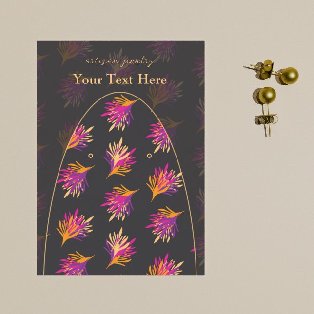 Elegant Abstract Ferns Custom Jewelry Display Card (Creator Uploaded)