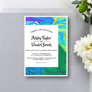 Elegant Abstract Fine Art Modern Artful Wedding Acrylic Invitations
