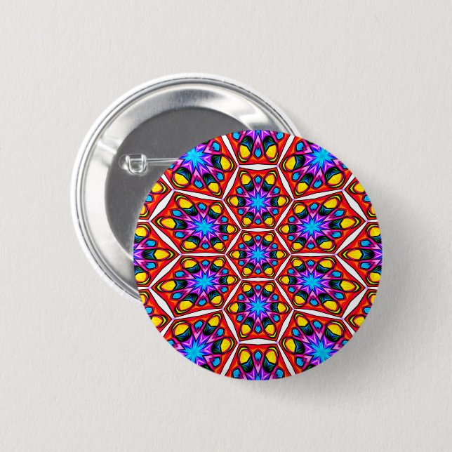 Elegant Abstract Floral Pattern Button (Front & Back)