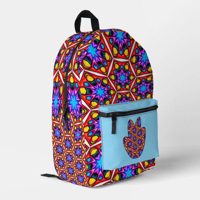 Elegant Abstract Floral Pattern Printed Backpack (Back Corner Left)