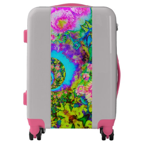 Elegant abstract florals sunflowers luggage