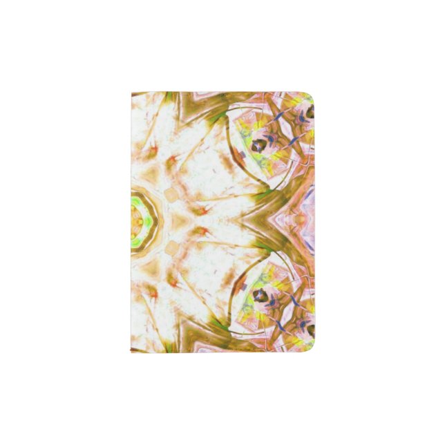 elegant abstract flower design pattern chic yoga passport holder (Front)