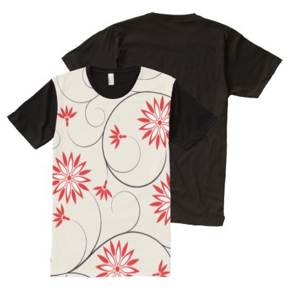 Elegant Abstract Flowers All-Over-Print T-Shirt