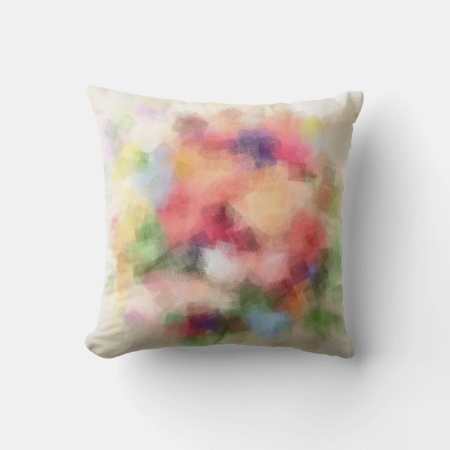 Elegant Abstract Flowers Modern Template Square Throw Pillow (Front)