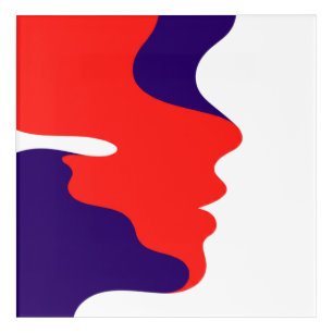 Elegant Abstract Flowing Red & Purple Faces Art 