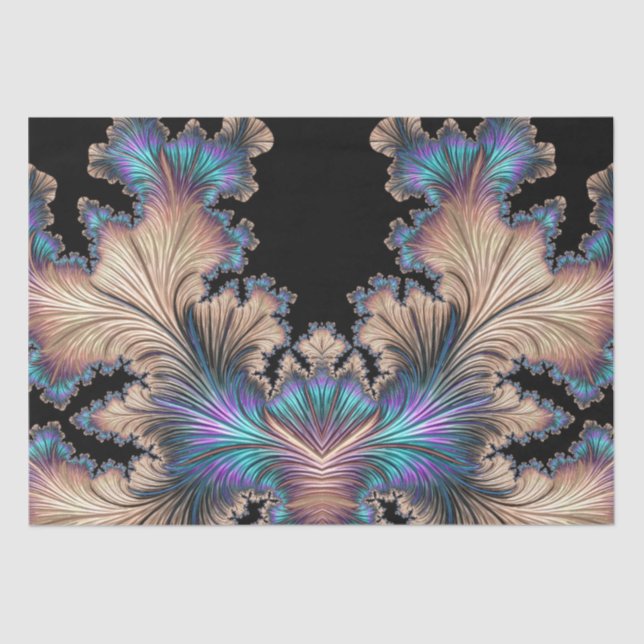 Elegant Abstract Fractal Feathers 11 Decoupage Tissue Paper (Front)