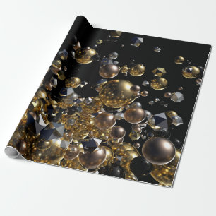 Elegant Abstract Geometry Explosion -Gold & Silver Wrapping Paper