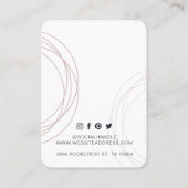 Elegant Abstract Glam Rose Jewelry Earring Display Business Card (Back)