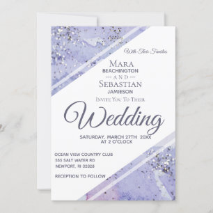 *~* Elegant Abstract Glitter AR17 Wedding Invitation