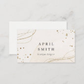Elegant Abstract Glitter Ivory Gold Watercolor Business Card (Front/Back)