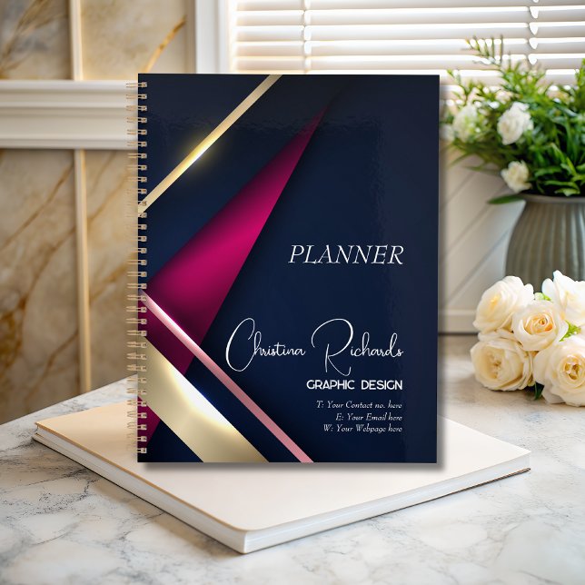 Elegant Abstract Gold Blue Pink Planner (Creator Uploaded)