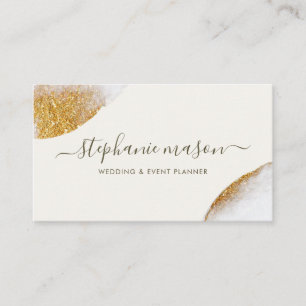Elegant Abstract Gold Glitter Watercolor Calling Card